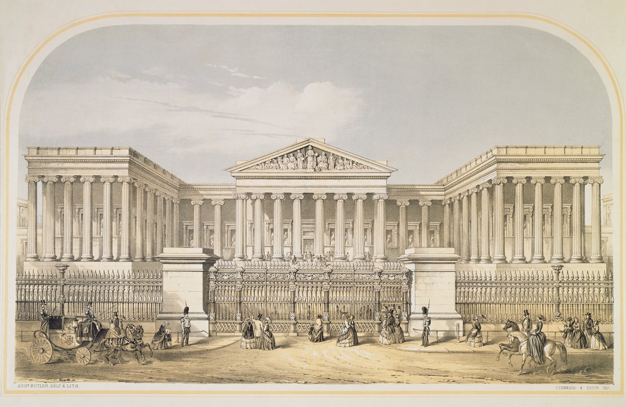 British Museum, 1853 (tonet litho) av Augustus Butler