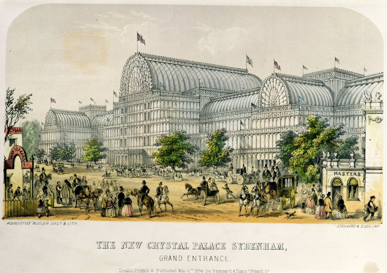 The New Crystal Palace Sydenham, Grand Entrance, pub. 1854 av Augustus Butler