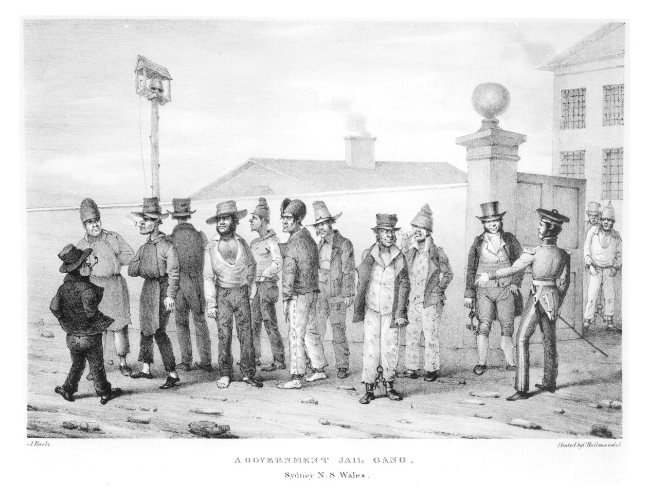 A Government Jail Gang, Sydney, New South Wales, 1800-tallet av Augustus Earle