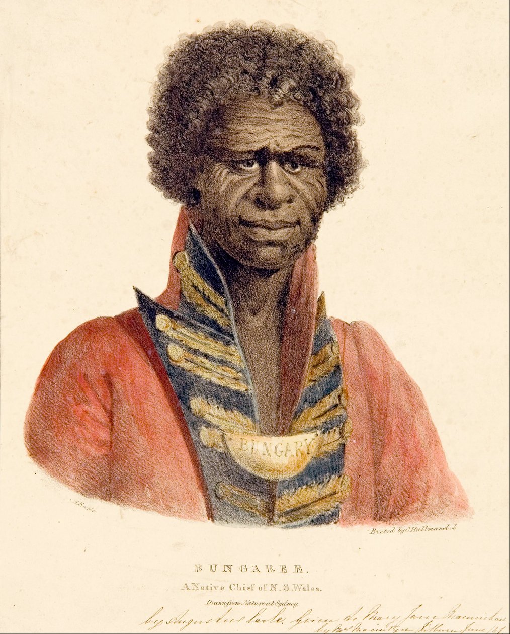Bungaree En innfødt sjef for N.S. Wales av Augustus Earle