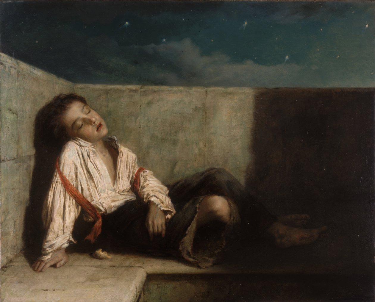 En fordypning på en London Bridge, 1879 av Augustus Edward Mulready