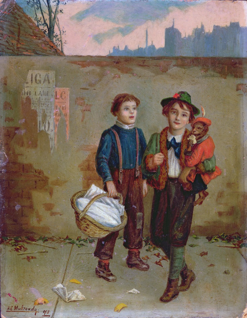 Tiggere og en ape, 1893 av Augustus Edward Mulready