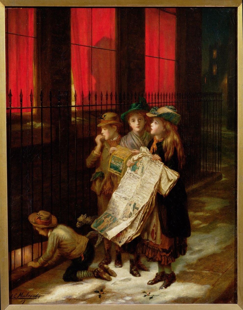 Carol Singers, 1889 av Augustus Edward Mulready