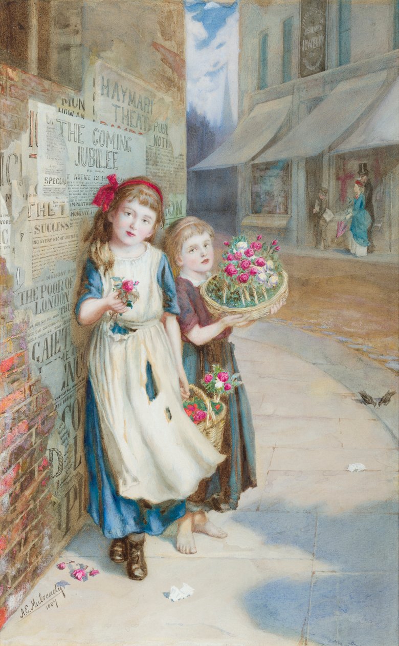 Små blomsterselgere av Augustus Edward Mulready