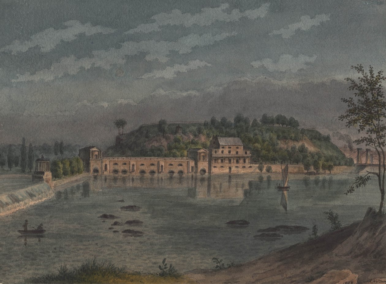Fairmount Waterworks, Philadelphia, PA, 1848 av Augustus Kollner