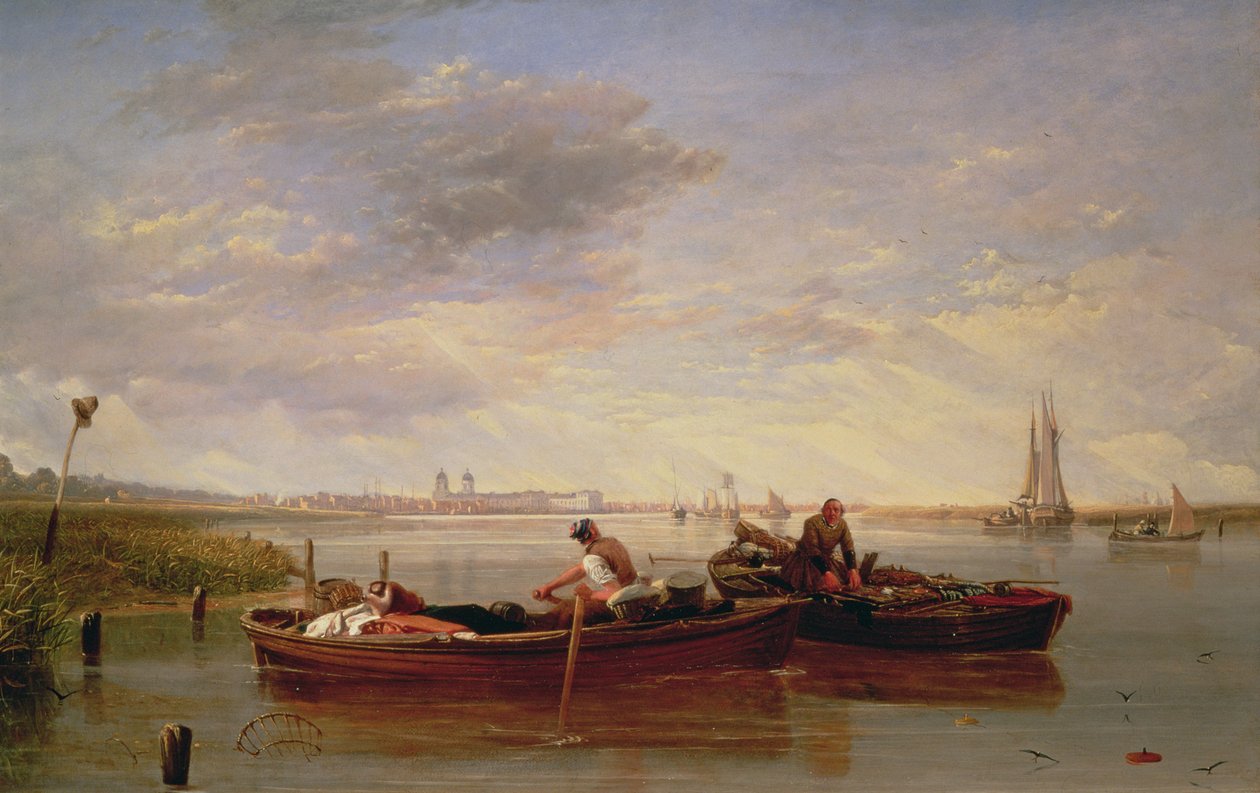Themsen under Greenwich, ca. 1827 av Augustus Wall Callcott