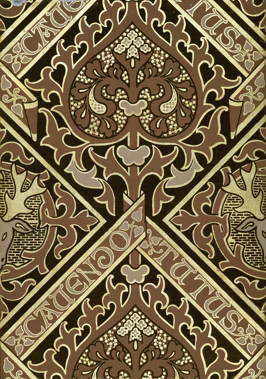 Mosaikk kirkelig tapet design av Augustus Welby Northmore Pugin