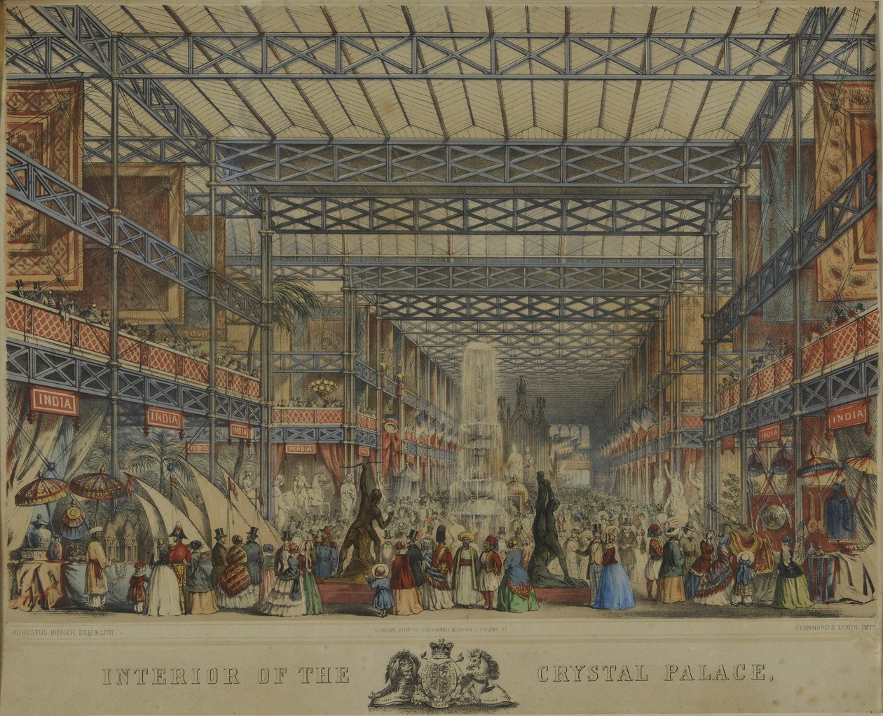 Interiøret i Crystal Palace, 1851 av Augustus Butler