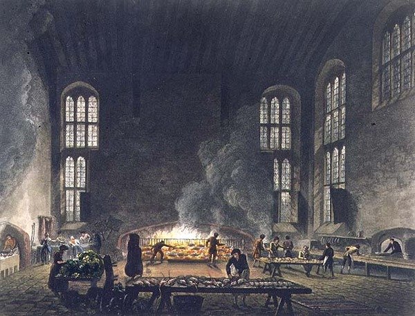 Interiør av kjøkkenet i Christ Church, illustrasjon fra 
