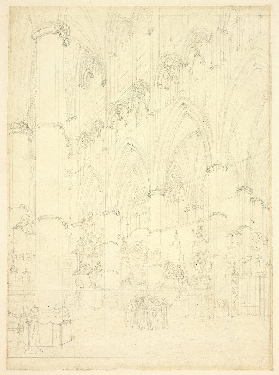 North Aisle, Westminster Abbey av Augustus Charles Pugin