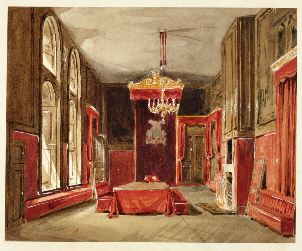 Studie for Drawing Room, St. James, fra Microcosm of London av Augustus Charles Pugin