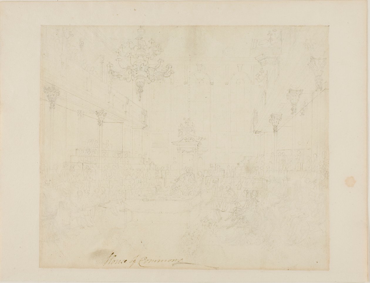 Studie for House of Commons, fra Microcosm of London av Augustus Charles Pugin