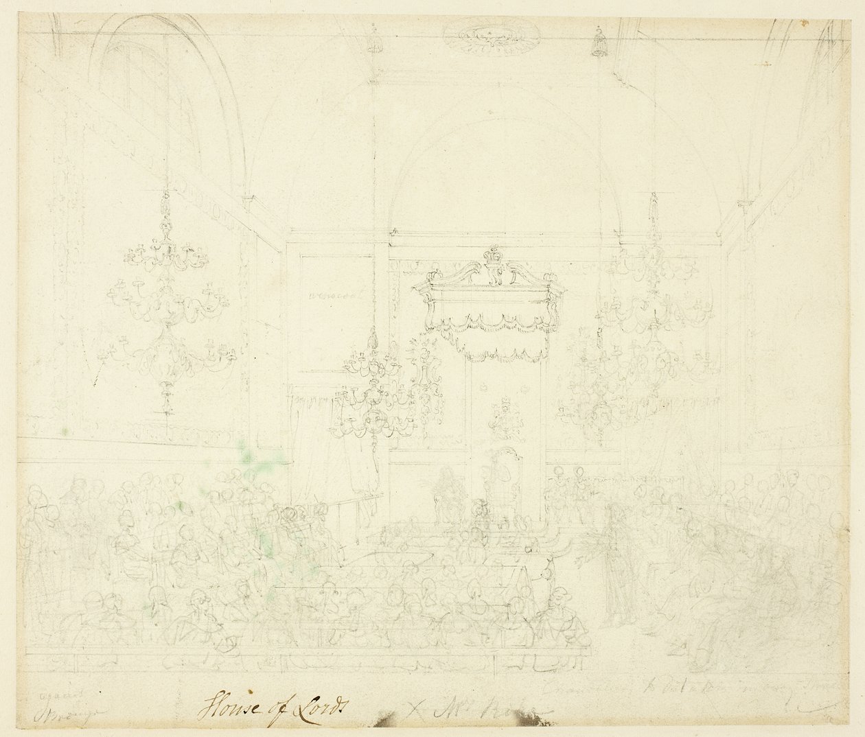 Studie for House of Lords, fra Microcosm of London av Augustus Charles Pugin