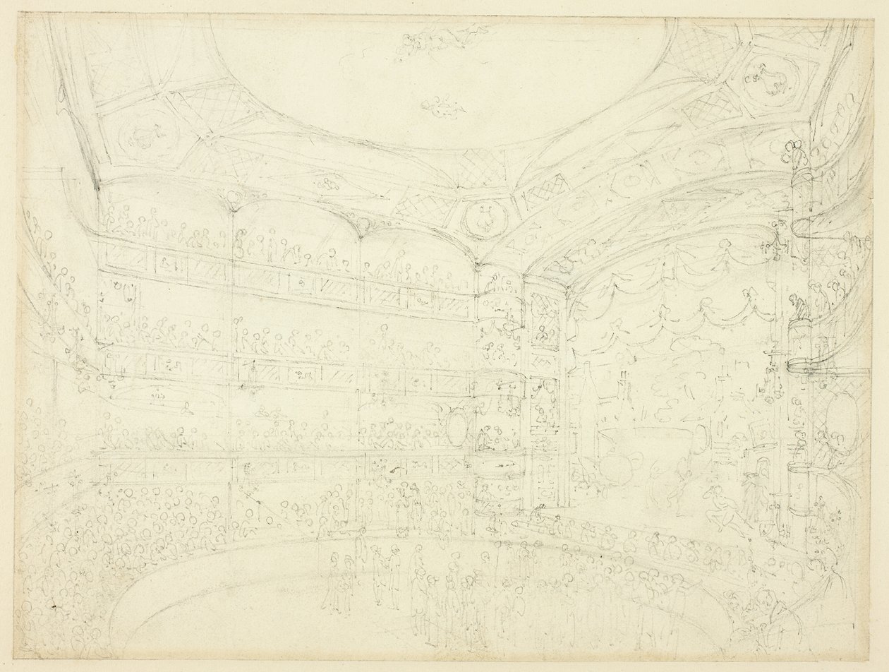 Studie for Royal Circus, fra Microcosm of London av Augustus Charles Pugin