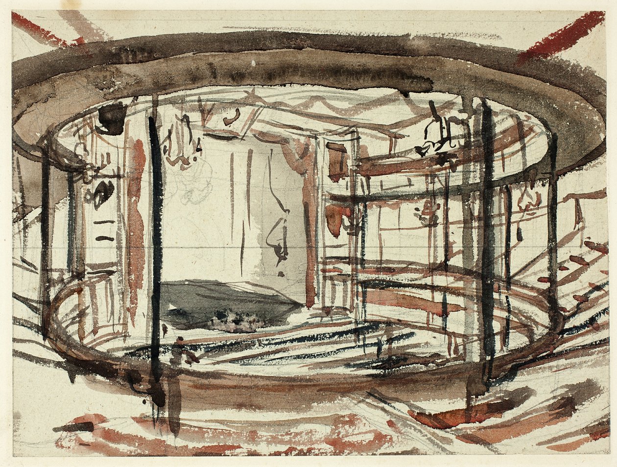 Studie for Sadlers Wells Theatre av Augustus Charles Pugin