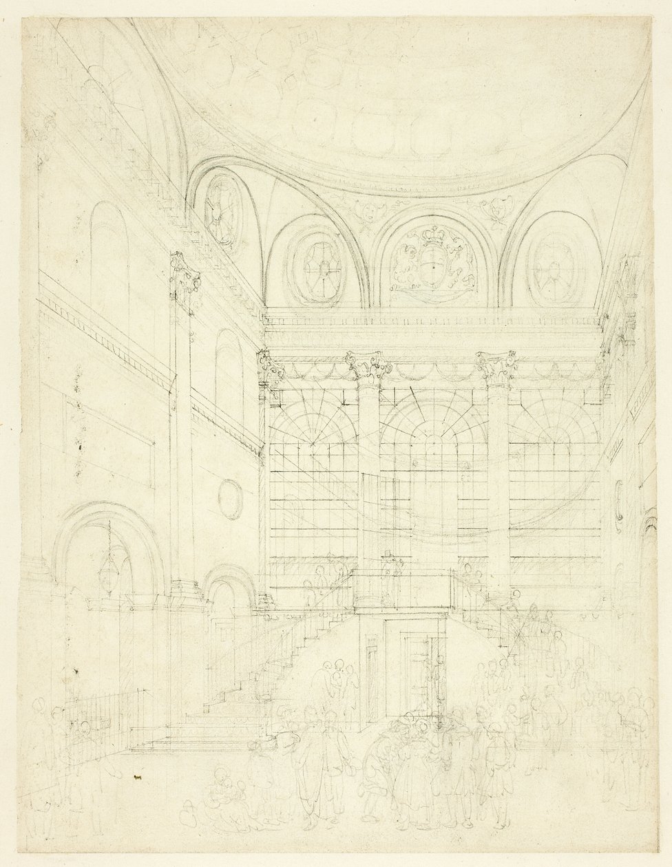 Studie for Session House, Clerkenwell, fra Microcosm of London av Augustus Charles Pugin