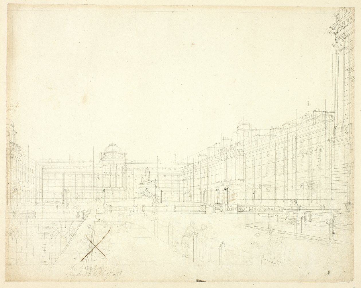 Studie for Somerset House, Strand, fra Microcosm of London av Augustus Charles Pugin