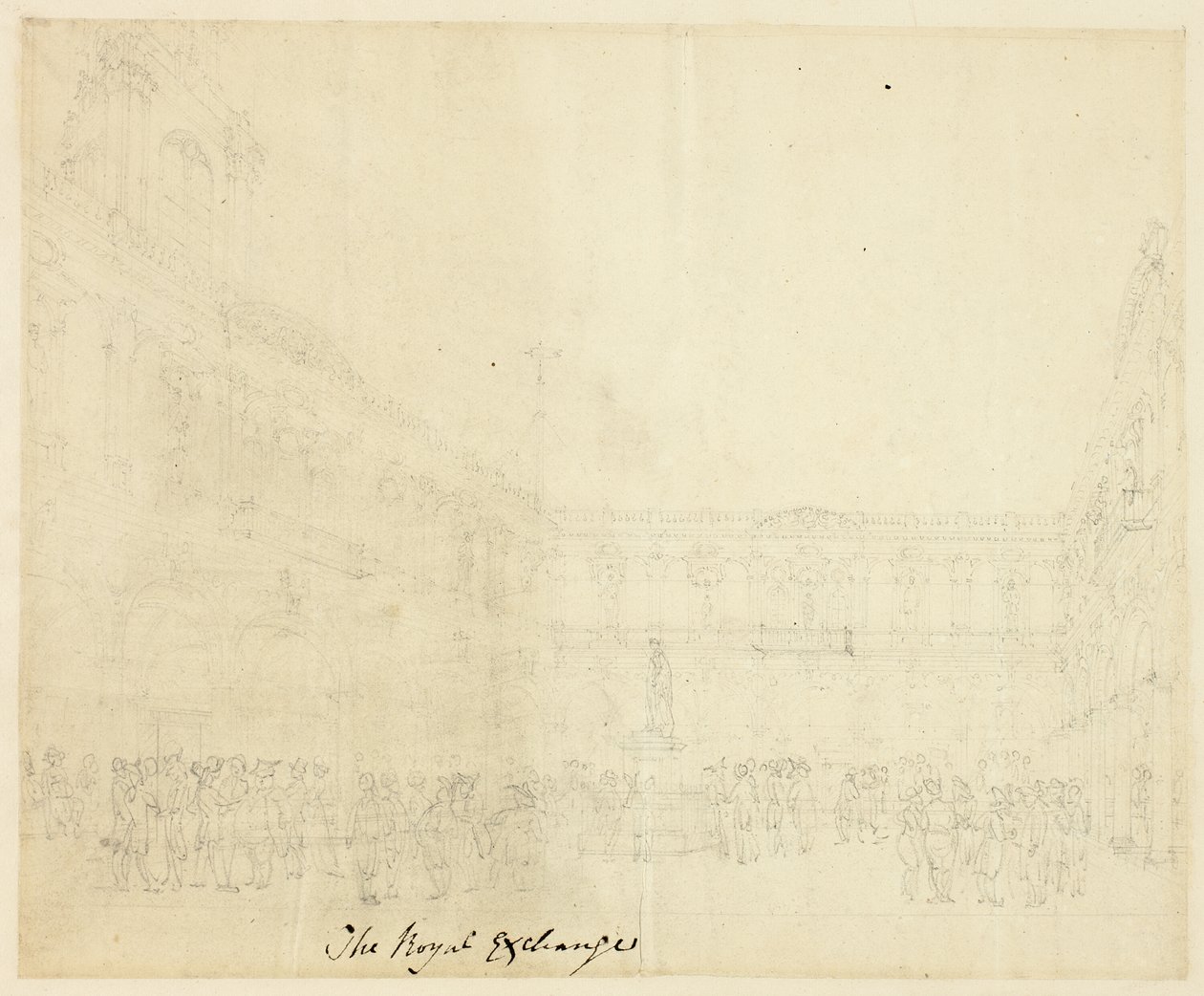 Studie for The Royal Exchange, fra Microcosm of London av Augustus Charles Pugin