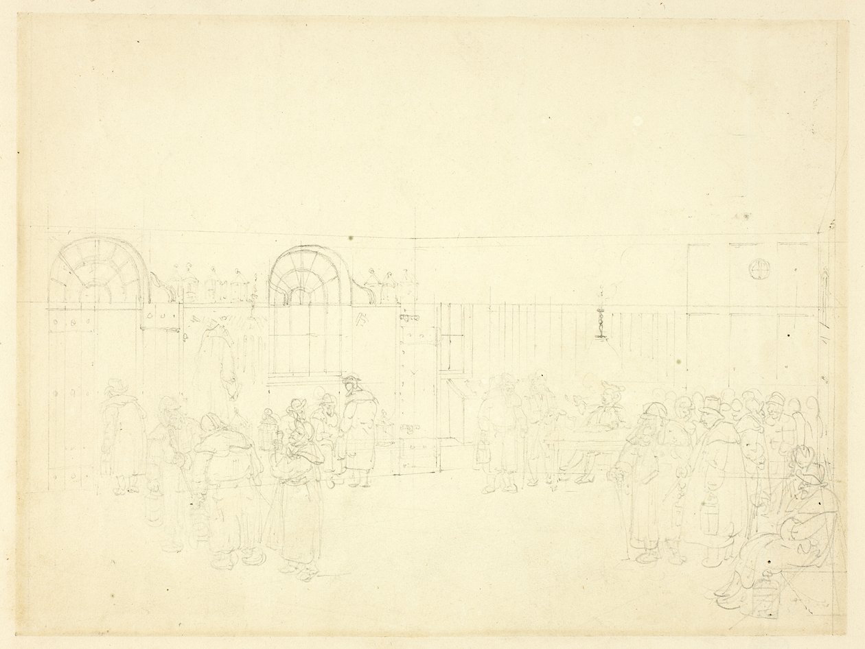 Studie for Watch House, St. Mary Le Bone, fra Microcosm of London av Augustus Charles Pugin