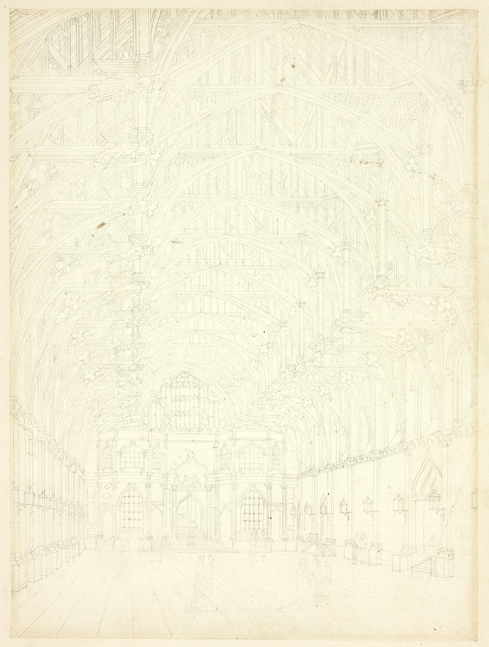 Studie for Westminster Hall, fra Microcosm of London av Augustus Charles Pugin