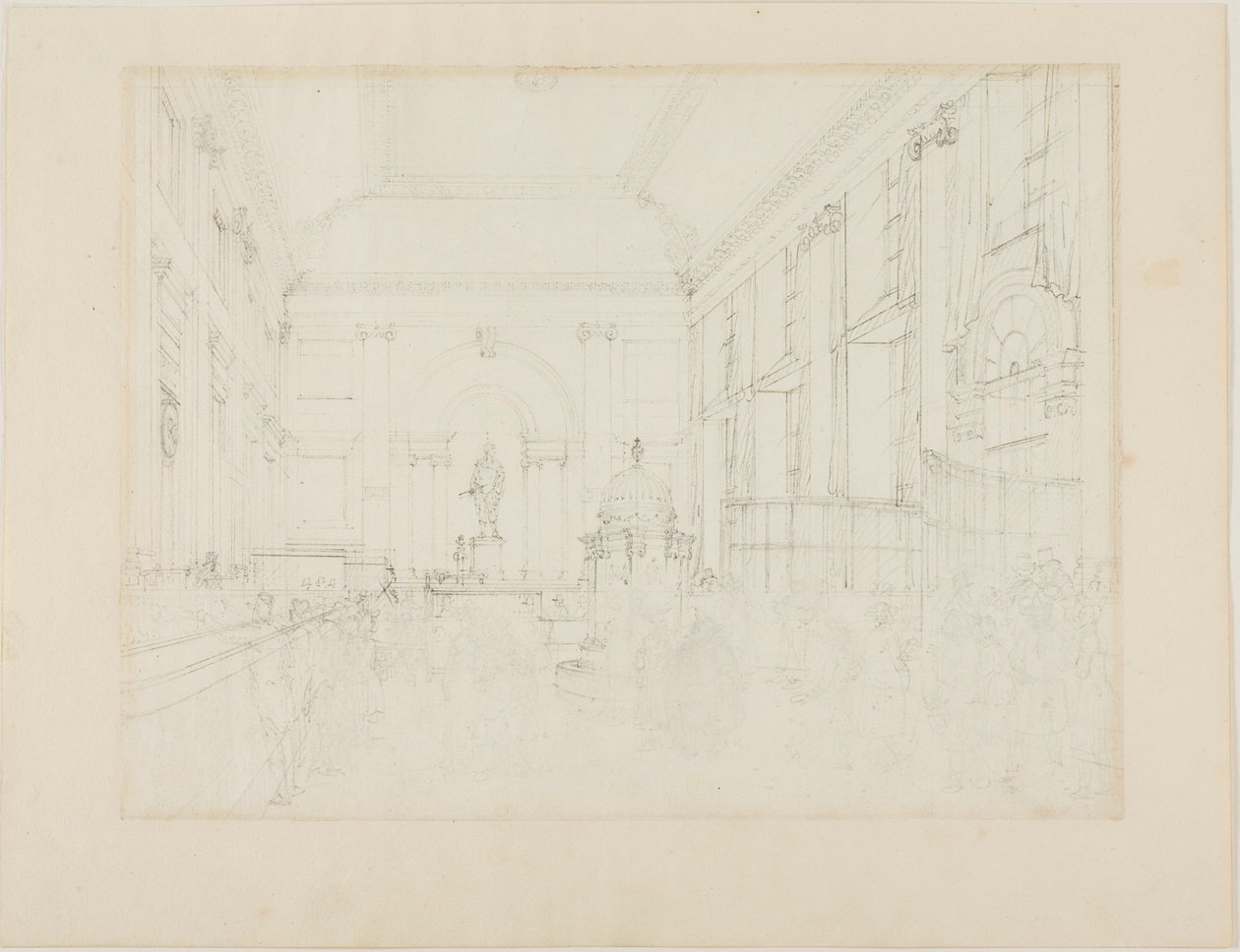 Studie for Great Hall, Bank of England av Augustus Charles Pugin