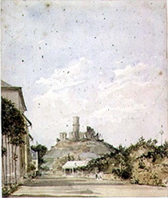 Utsikt over et ødelagt slott av Augustus Charles Pugin