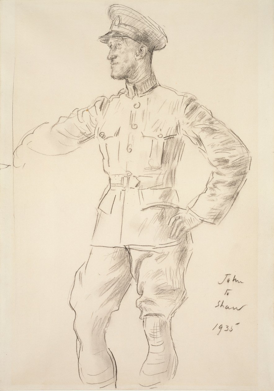 Portrett av flymannen T.E. Shaw Lawrence av Arabia, 1935 av Augustus John