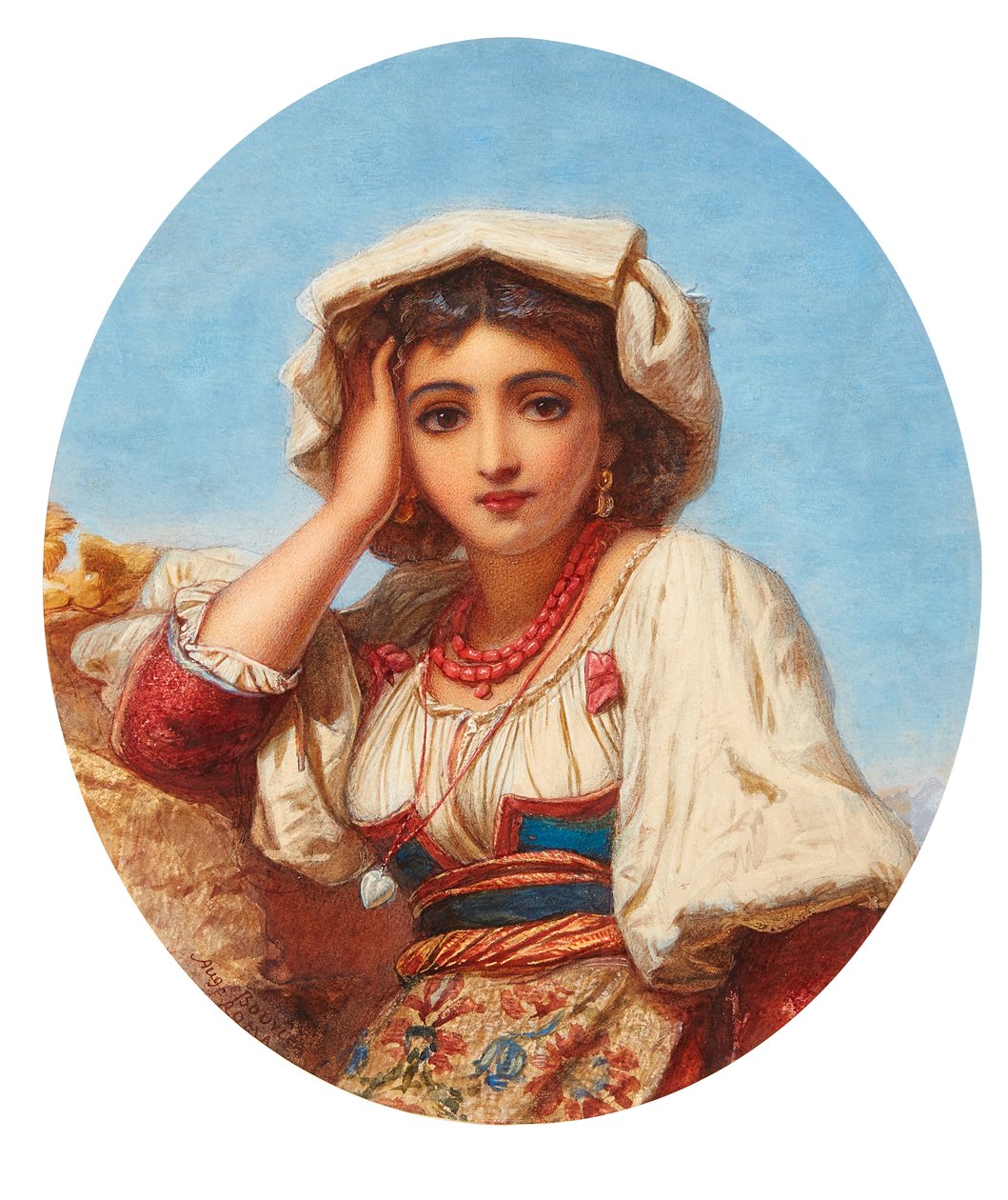 Leder for en italiensk jente (akvarell) av Augustus Jules Bouvier