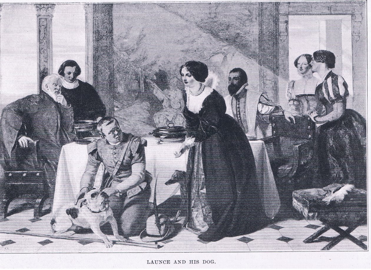 Launce og hunden hans, fra The Magazine of Art 1893, Cassell and Company av Augustus Leopold Egg