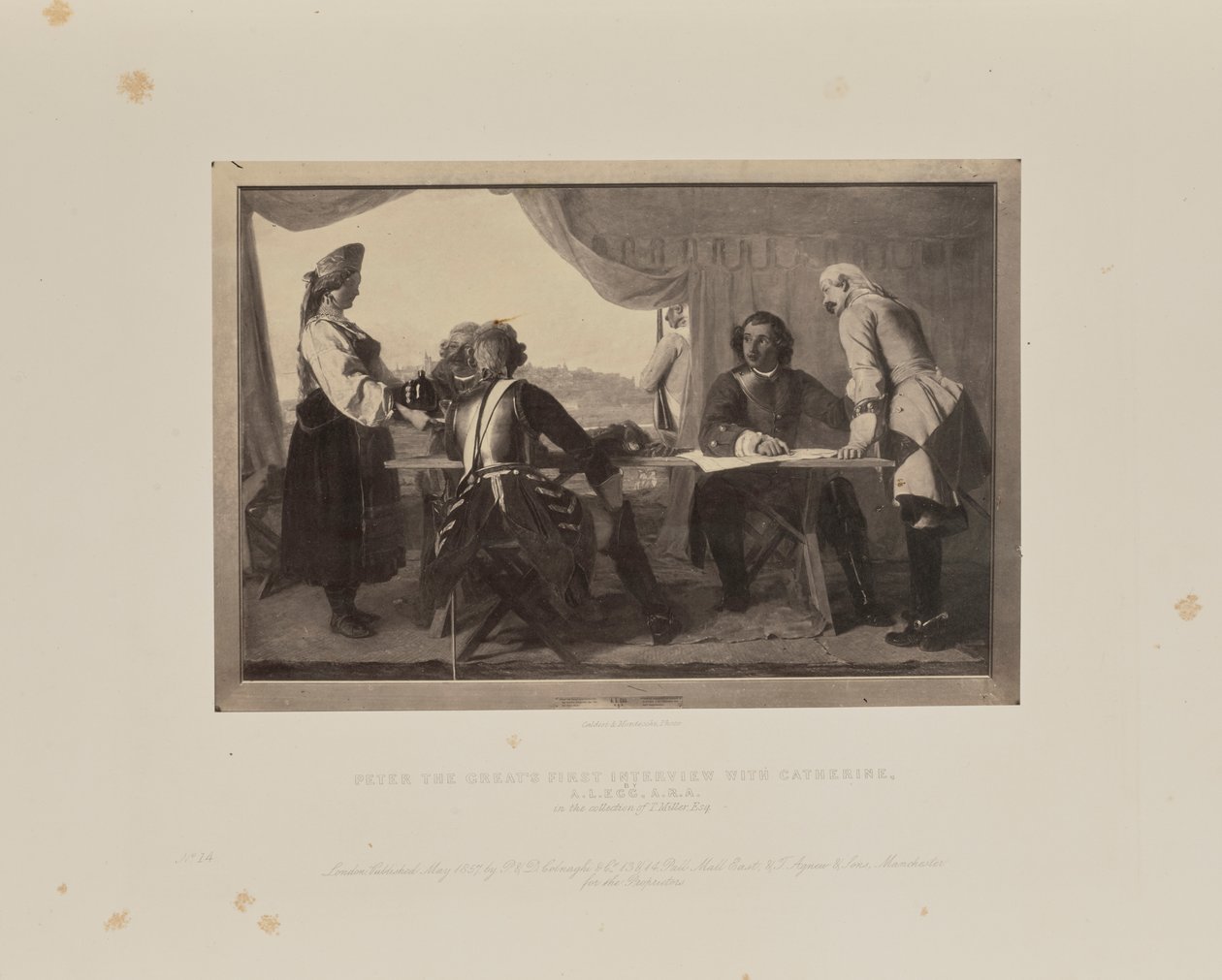 Peter den stores første intervju med Catherine Peter den store ser Katherine for..., 1858. av Augustus Leopold Egg