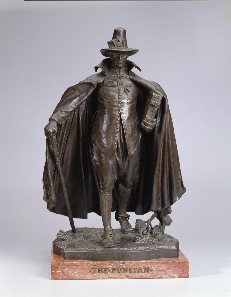 The Puritan, støpt 1899 (bronse på italiensk marmorbase) av Augustus Saint Gaudens