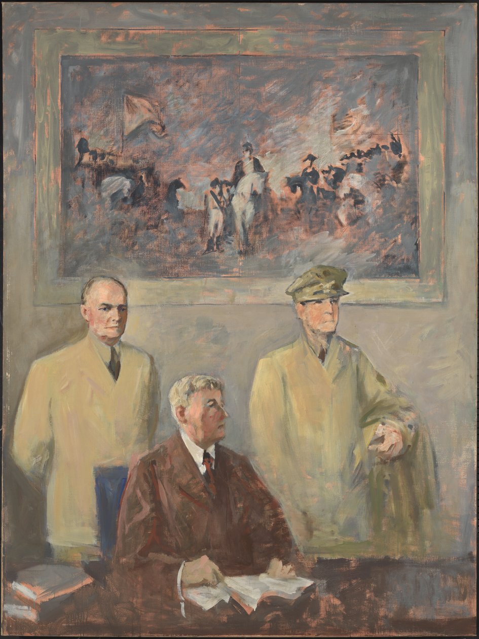 Høykommandoen - venstre panel, 1947-1949. av Augustus Vincent Tack