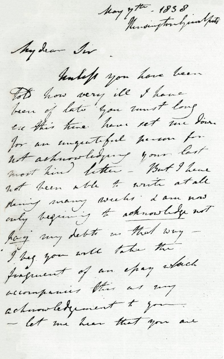 Et brev fra Augustus Wall Callcott, 7. mai 1838 1904 av Augustus Wall Callcott