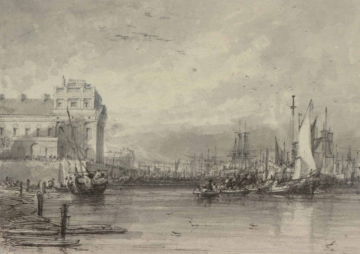 Greenwich Hospital (tegning) av Augustus Wall Callcott