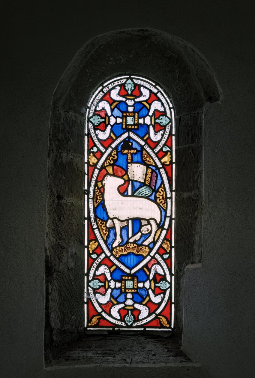 Agnus Dei, Guds lam, 1849 (farget glass) av Augustus Welby Northmore Pugin