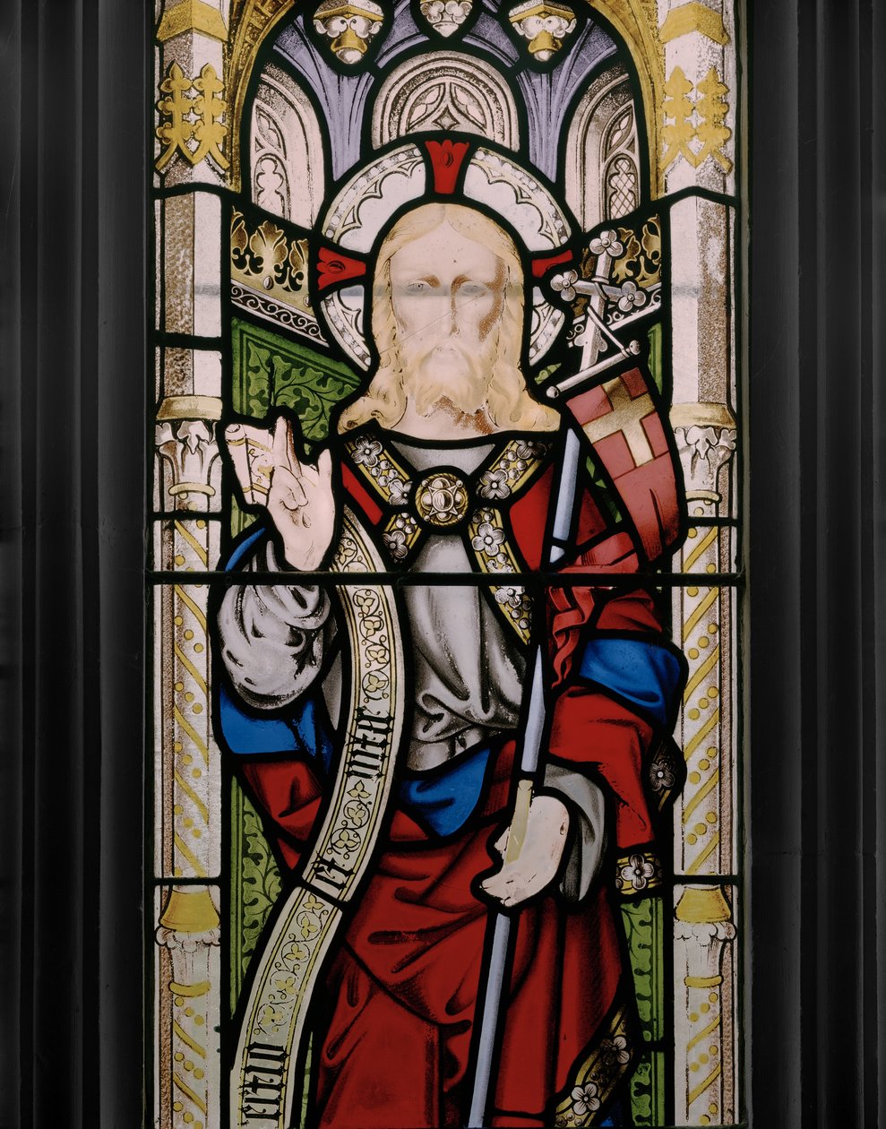 Christ Blessing, detalj, 1851 (farget glass) av Augustus Welby Northmore Pugin