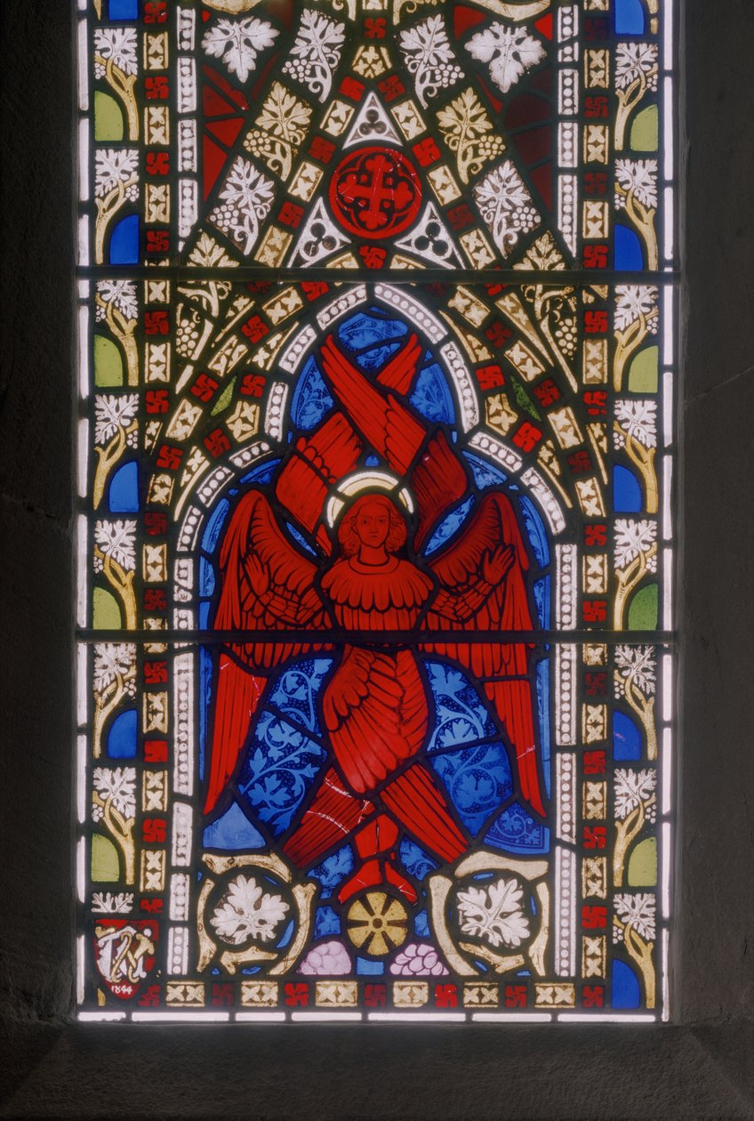 Kristus med serafim, detalj, ca. 1844 (farget glass) av Augustus Welby Northmore Pugin