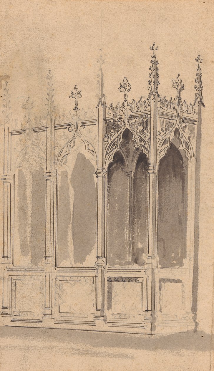 Design for en gotisk skjerm av Augustus Welby Northmore Pugin