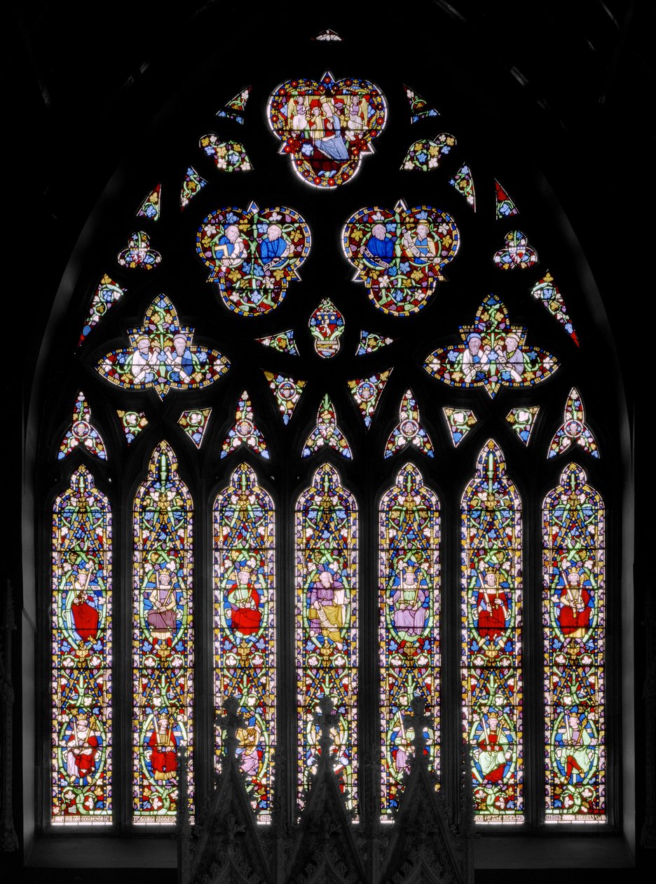 Østvindu med Jesse Tree, ca. 1844 (farget glass) av Augustus Welby Northmore Pugin
