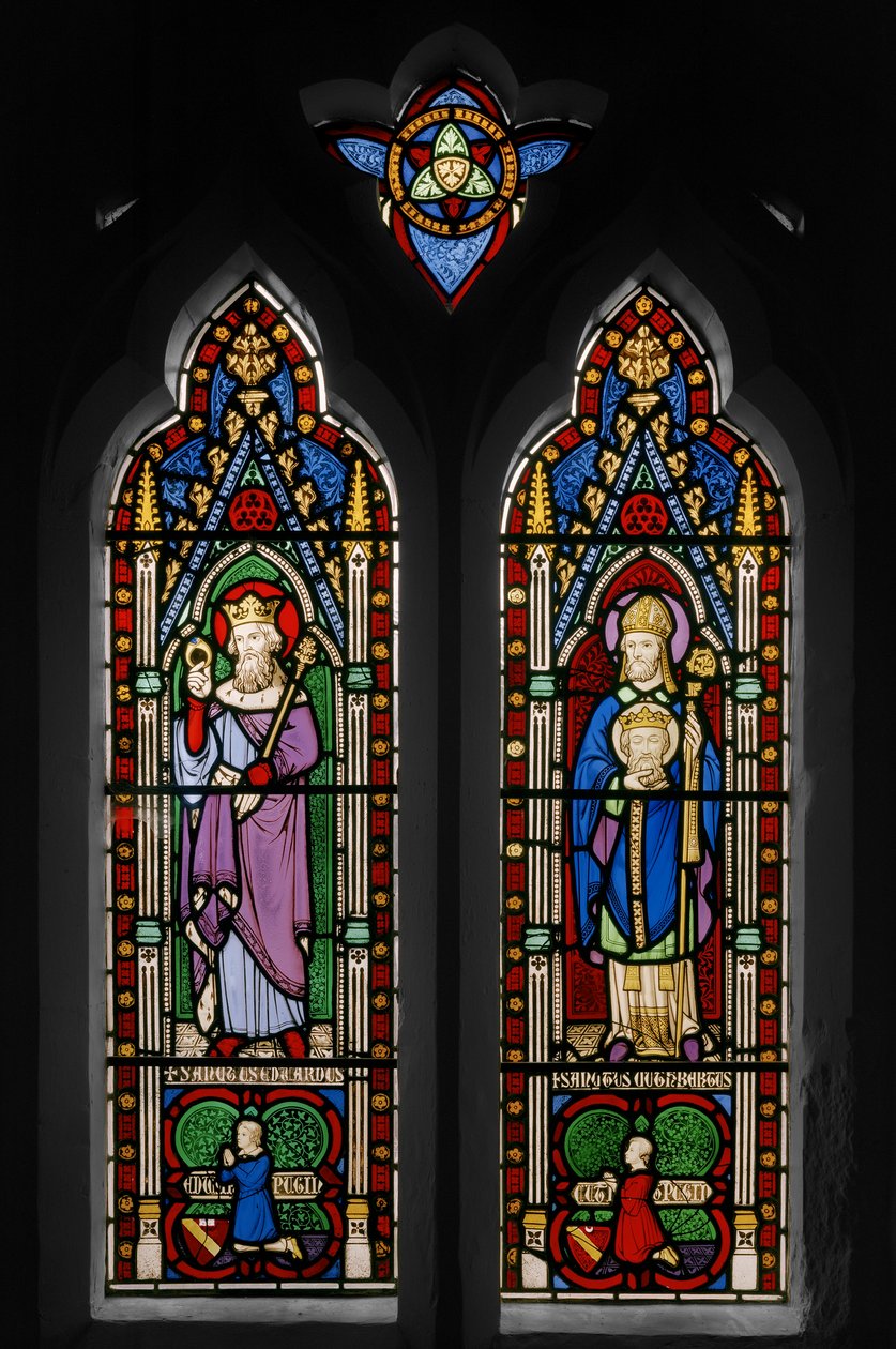 Edward the Confessor og St. Cuthbert, Chapel Window, ca. 1844 (farget glass) av Augustus Welby Northmore Pugin