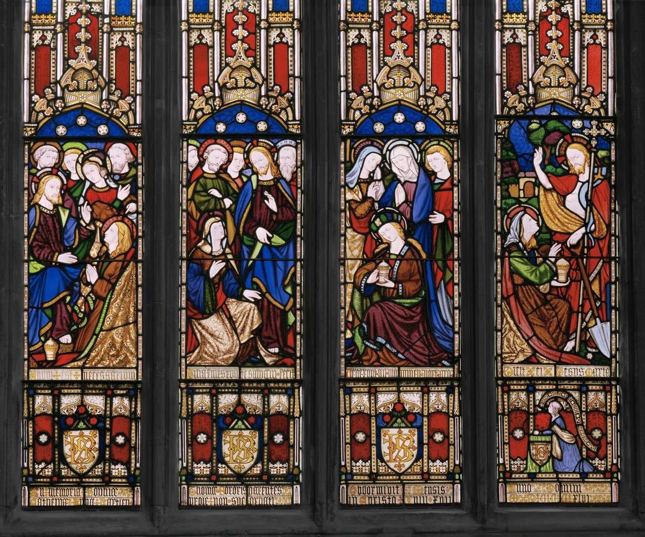 Events in the Life of St. Mary Magdalene, detalj, 1848 (farget glass) av Augustus Welby Northmore Pugin