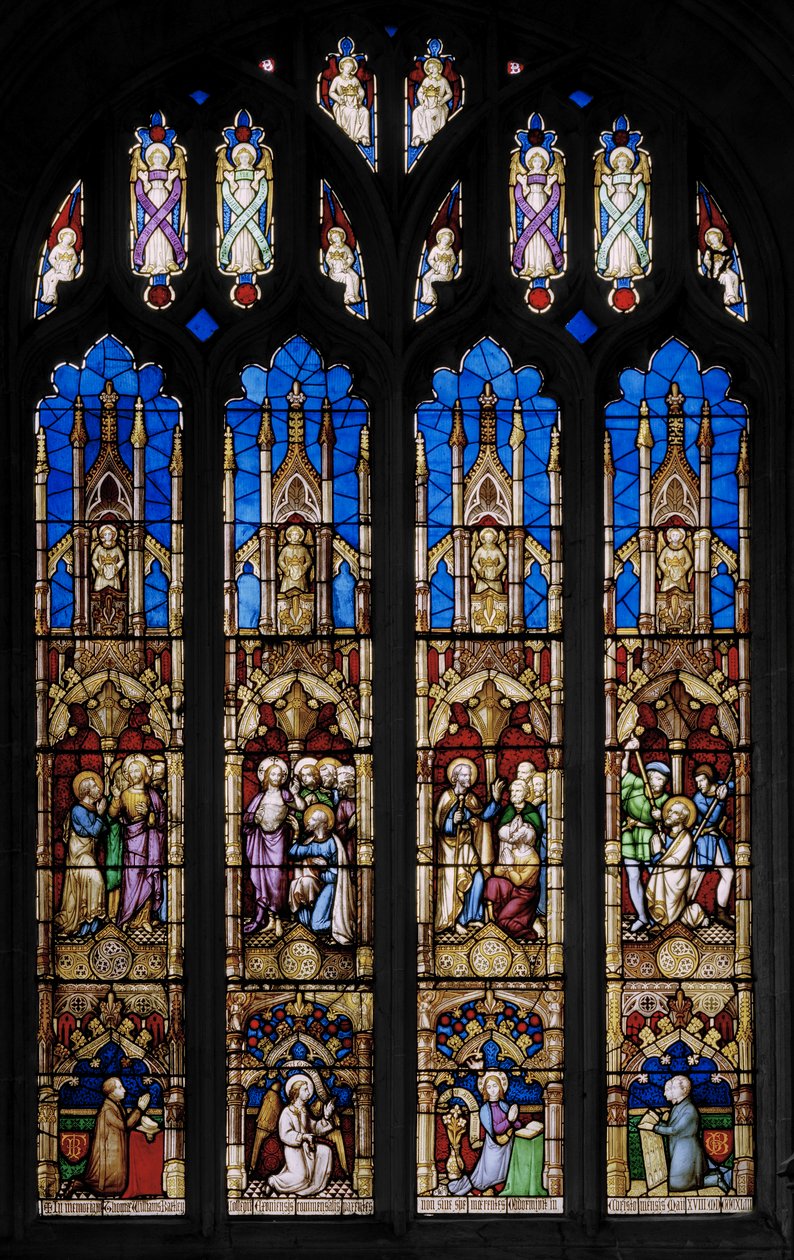 Begivenheter i apostelen St. Thomas, ca. 1843 (farget glass) av Augustus Welby Northmore Pugin