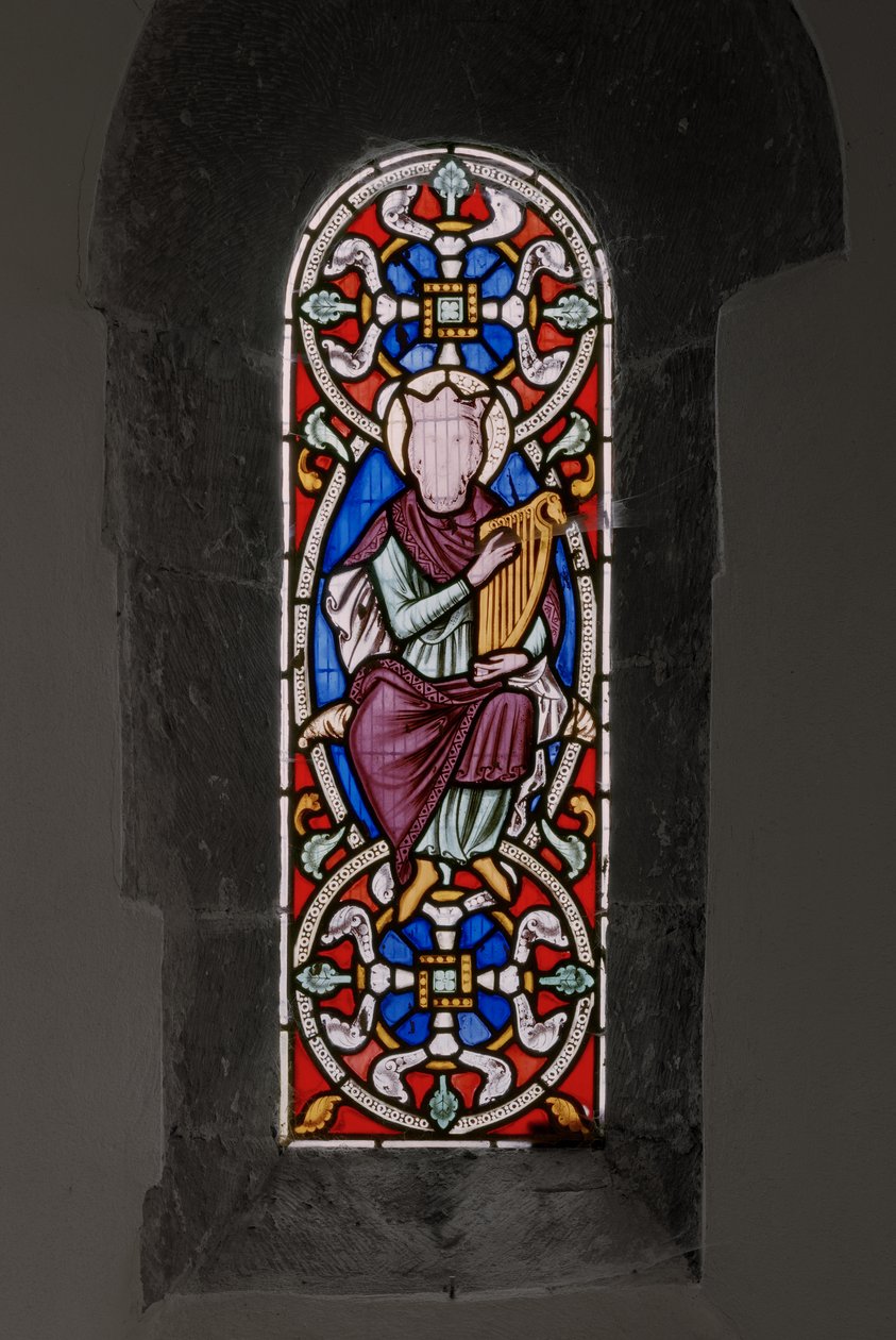 Kong David, 1849 (farget glass) av Augustus Welby Northmore Pugin