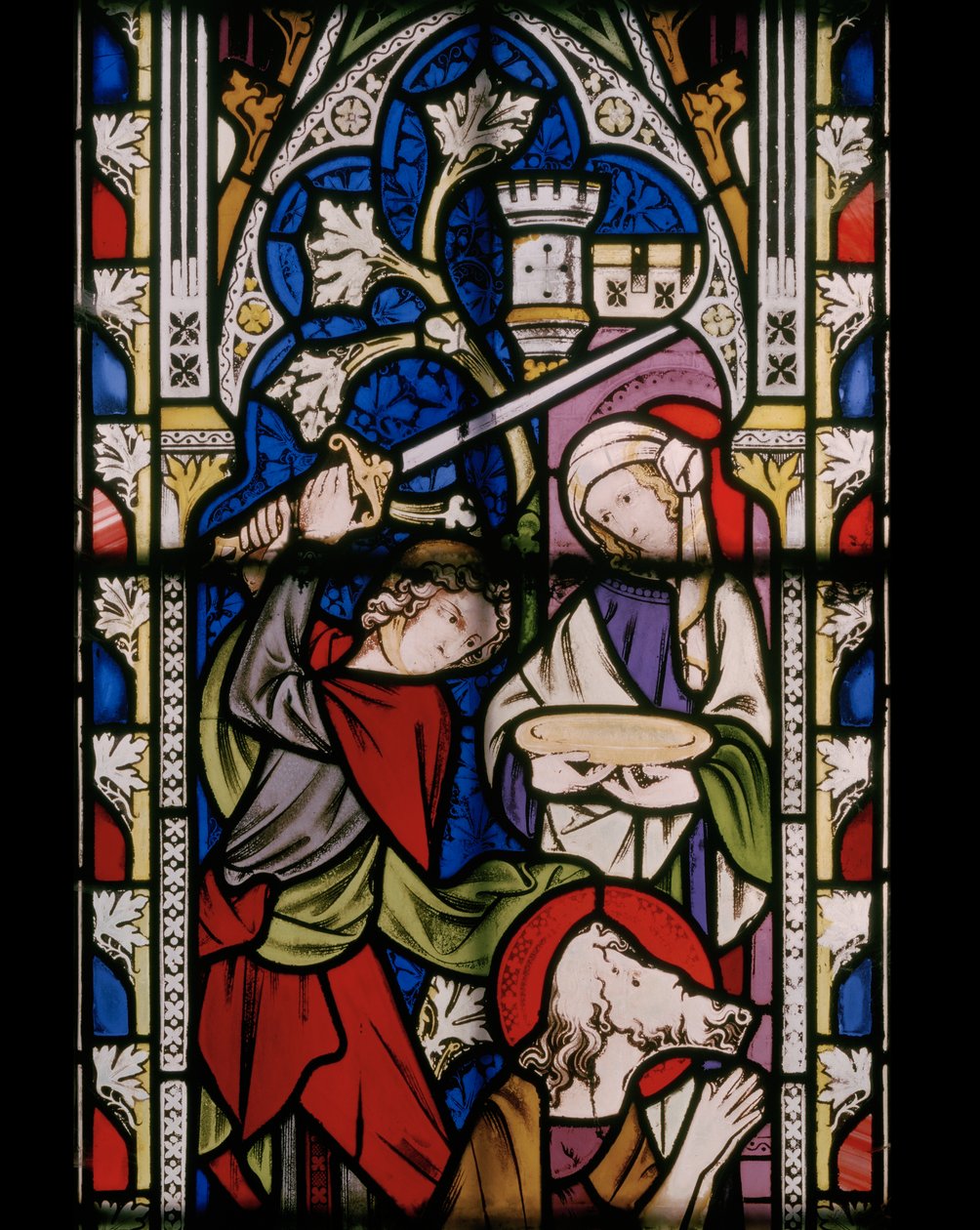 Life of St. John The Baptist, detalj, 1852 (farget glass) av Augustus Welby Northmore Pugin