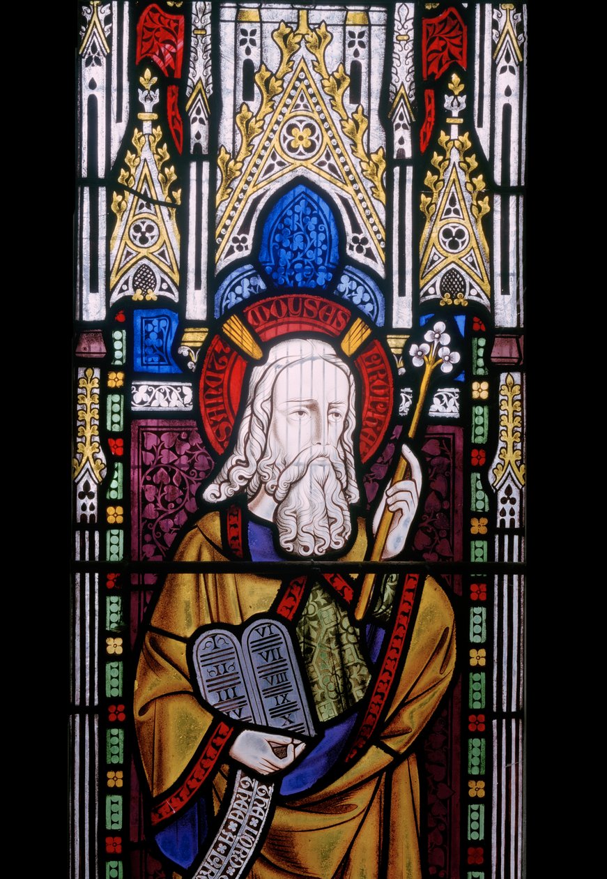 Moses, 1850 (farget glass) av Augustus Welby Northmore Pugin