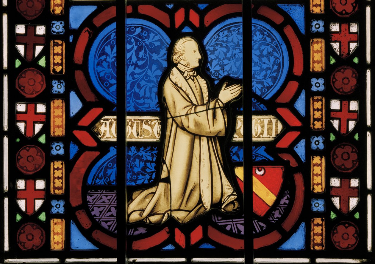 Pugin Kneeling At Prayer, Chapel East Window, ca. 1844 (farget glass) av Augustus Welby Northmore Pugin