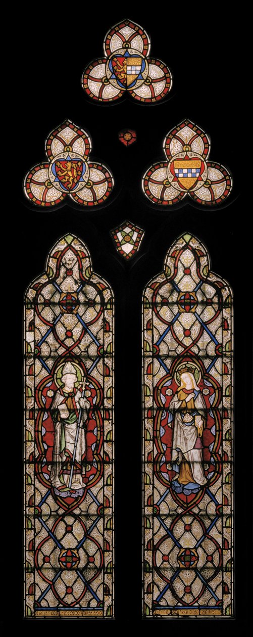 St. John av Beverley og St. Elizabeth av Ungarn, 1849 (farget glass) av Augustus Welby Northmore Pugin