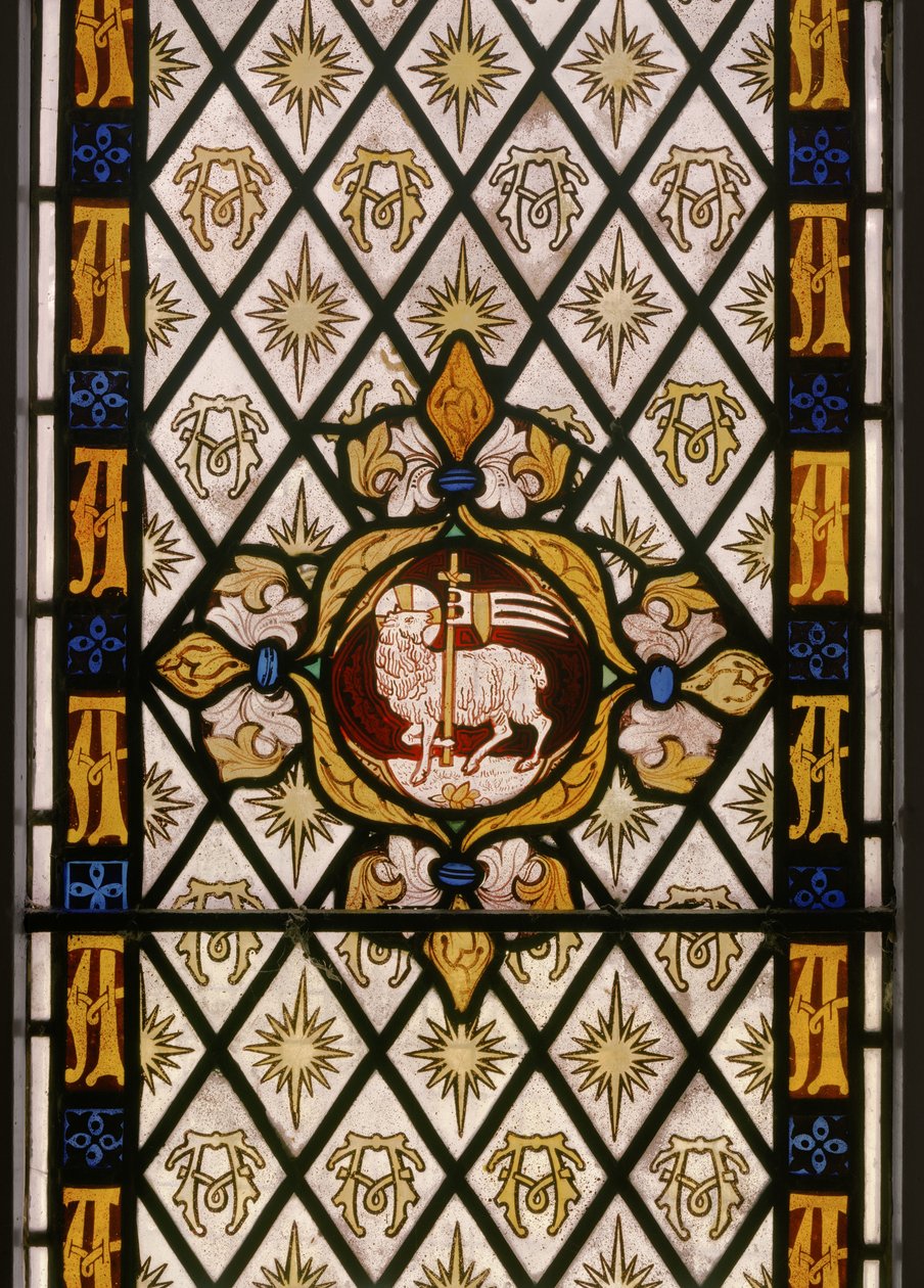 The Lamb of God, detalj, 1842 (farget glass) av Augustus Welby Northmore Pugin