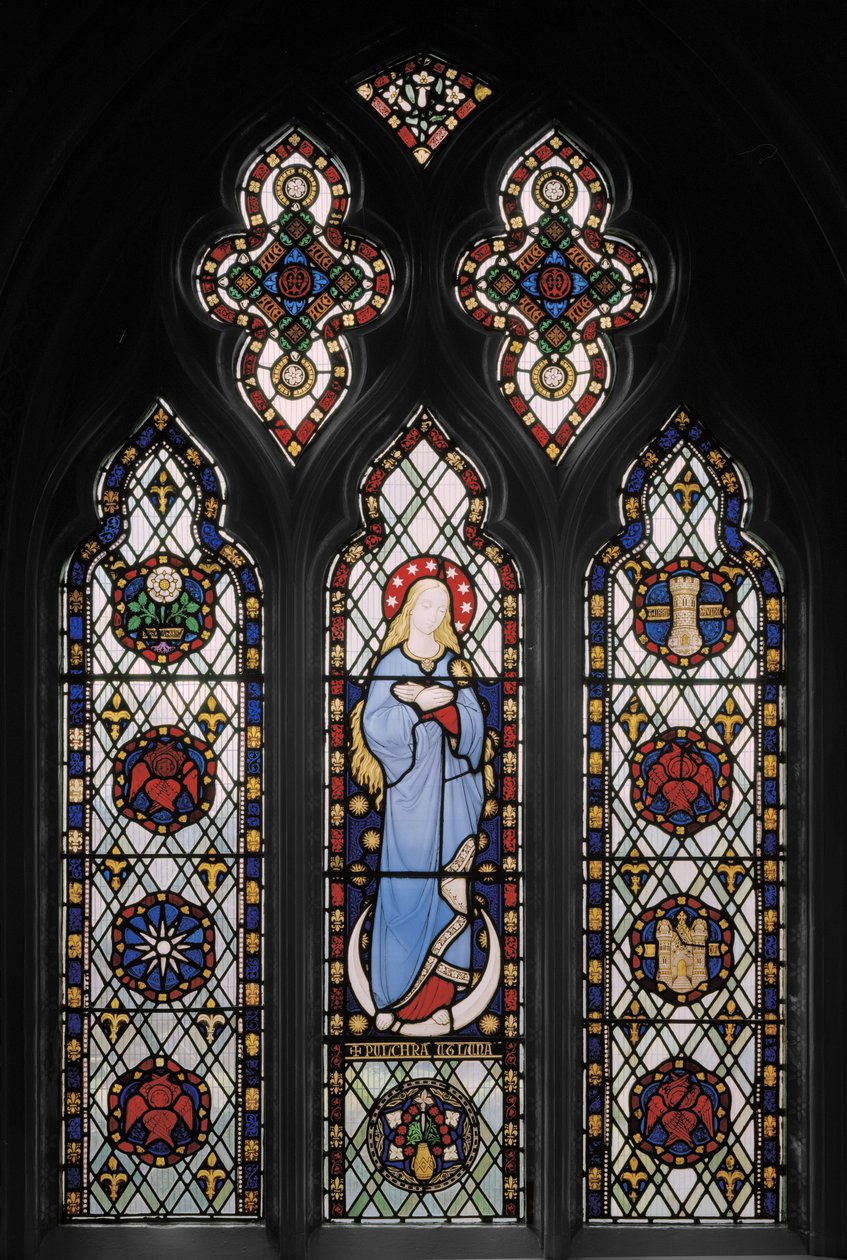 Jomfru Maria, ca. 1845 (farget glass) av Augustus Welby Northmore Pugin
