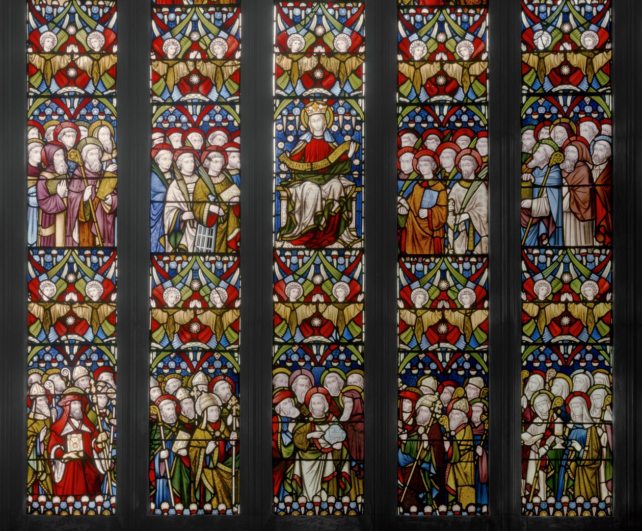Triumph Of The Church, detalj, 1884 (farget glass) av Augustus Welby Northmore Pugin